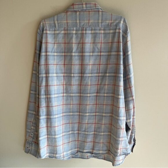Flag & Anthem Reston Vintage Wash Button  Down Long Sleeve Plaid Shirt - Picture 8 of 15